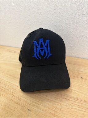 Amiri Black Logo Trucker Cap